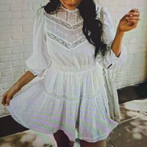 LoveShackFancy White Puff Sleeve Sundress xl